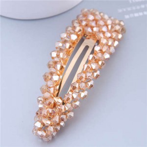 Shining Crystal Bar Shape Korean Fashion Women Hair Clip - Champagne