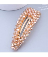 Shining Crystal Bar Shape Korean Fashion Women Hair Clip - Champagne