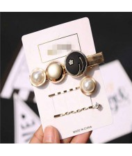 Floral Pattern Korean Fashion Alloy Women Hair Clip and Barrette Combo Set