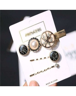 Rose Design High Fashion Women Alloy Hair Clip and Barrette Combo Set