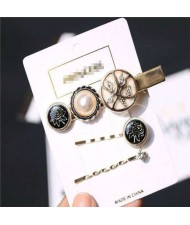 Rose Design High Fashion Women Alloy Hair Clip and Barrette Combo Set