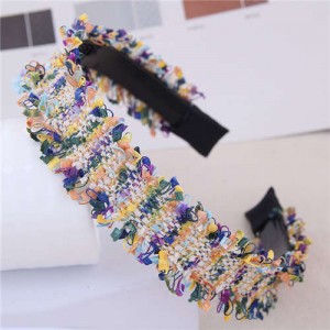 Weaving Pattern Cloth Design Korean Fashion Women Hair Hoop - Yellow