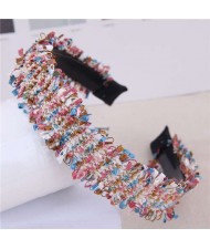 Weaving Pattern Cloth Design Korean Fashion Women Hair Hoop - Red