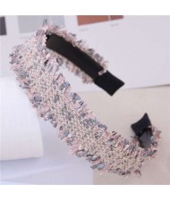 Weaving Pattern Cloth Design Korean Fashion Women Hair Hoop - Pink