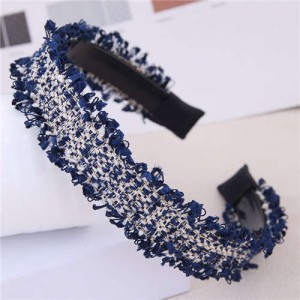 Weaving Pattern Cloth Design Korean Fashion Women Hair Hoop - Dark Blue