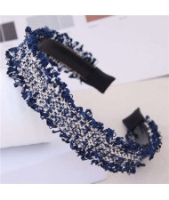 Weaving Pattern Cloth Design Korean Fashion Women Hair Hoop - Dark Blue