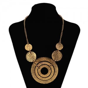 Giant Rounds Design Bold Fashion Women Bib Necklace