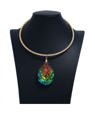 Shining Crystal Waterdrop High Fashion Women Necklace