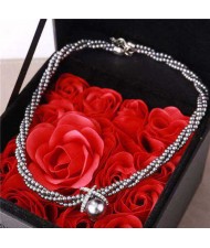 Graceful Pearl Fashion Short Women Costume Necklace - Gray
