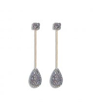 Rhinestone Shining Dangling Waterdrop Event Style Women Statement Earrings