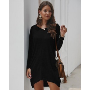Casual Design Long Sleeves Winter Fashion Women Shirt/ Top - Black
