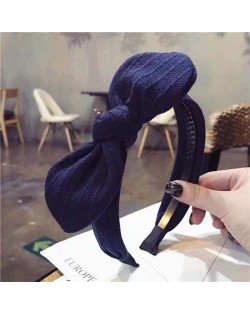 Cloth Bowknot Graceful Style Korean Fashion Women Hair Hoop - Royal Blue