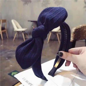 Cloth Bowknot Graceful Style Korean Fashion Women Hair Hoop - Royal Blue