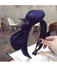 Cloth Bowknot Graceful Style Korean Fashion Women Hair Hoop - Royal Blue