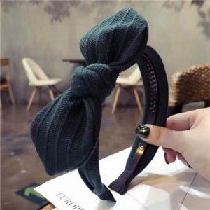 Cloth Bowknot Graceful Style Korean Fashion Women Hair Hoop - Green