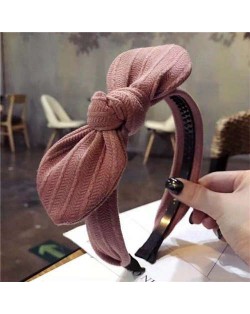 Cloth Bowknot Graceful Style Korean Fashion Women Hair Hoop - Pink