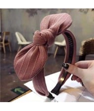 Cloth Bowknot Graceful Style Korean Fashion Women Hair Hoop - Pink