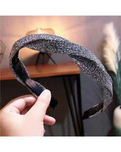 Resin Fashion Shining Spiral Design High Fashion Women Hair Hoop - Silver