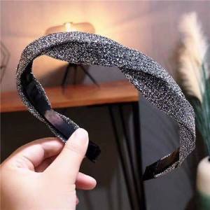 Resin Fashion Shining Spiral Design High Fashion Women Hair Hoop - Silver
