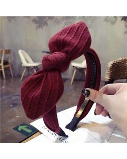 Cloth Bowknot Graceful Style Korean Fashion Women Hair Hoop - Red