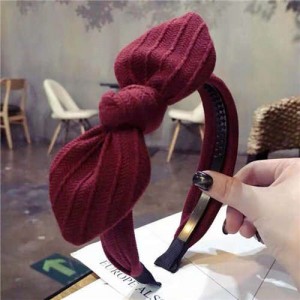 Cloth Bowknot Graceful Style Korean Fashion Women Hair Hoop - Red