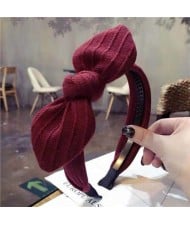 Cloth Bowknot Graceful Style Korean Fashion Women Hair Hoop - Red
