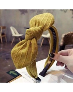 Cloth Bowknot Graceful Style Korean Fashion Women Hair Hoop - Yellow