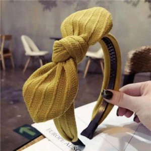 Cloth Bowknot Graceful Style Korean Fashion Women Hair Hoop - Yellow