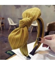 Cloth Bowknot Graceful Style Korean Fashion Women Hair Hoop - Yellow