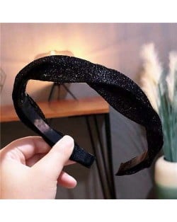 Resin Fashion Shining Spiral Design High Fashion Women Hair Hoop - Black
