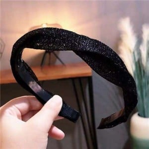 Resin Fashion Shining Spiral Design High Fashion Women Hair Hoop - Black