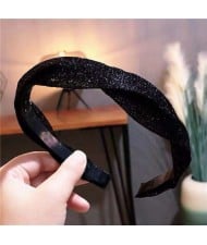 Resin Fashion Shining Spiral Design High Fashion Women Hair Hoop - Black
