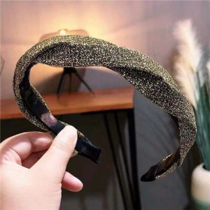 Resin Fashion Shining Spiral Design High Fashion Women Hair Hoop - Golden