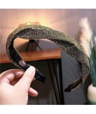 Resin Fashion Shining Spiral Design High Fashion Women Hair Hoop - Golden