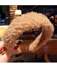 Korean High Fashion Fluffy Texture Women Hair Hoop - Coffee