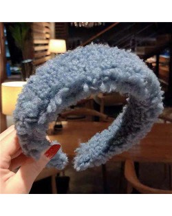 Korean High Fashion Fluffy Texture Women Hair Hoop - Blue