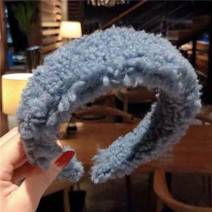 Korean High Fashion Fluffy Texture Women Hair Hoop - Blue