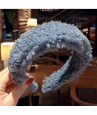 Korean High Fashion Fluffy Texture Women Hair Hoop - Blue