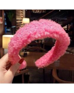 Korean High Fashion Fluffy Texture Women Hair Hoop - Rose