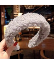 Korean High Fashion Fluffy Texture Women Hair Hoop - Gray