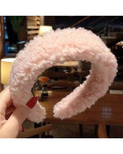 Korean High Fashion Fluffy Texture Women Hair Hoop - Pink