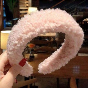Korean High Fashion Fluffy Texture Women Hair Hoop - Pink