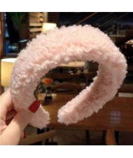 Korean High Fashion Fluffy Texture Women Hair Hoop - Pink