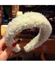 Korean High Fashion Fluffy Texture Women Hair Hoop - Mint