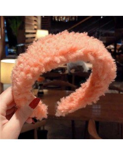 Korean High Fashion Fluffy Texture Women Hair Hoop - Orange