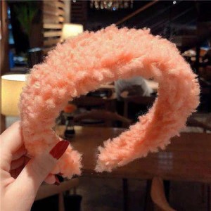 Korean High Fashion Fluffy Texture Women Hair Hoop - Orange
