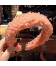 Korean High Fashion Fluffy Texture Women Hair Hoop - Orange