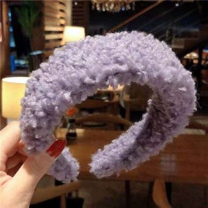 Korean High Fashion Fluffy Texture Women Hair Hoop - Purple