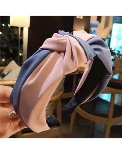 Contrast Colors Design Knot Style Cloth Women Hair Hoop - Pink