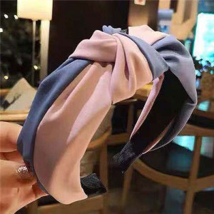 Contrast Colors Design Knot Style Cloth Women Hair Hoop - Pink